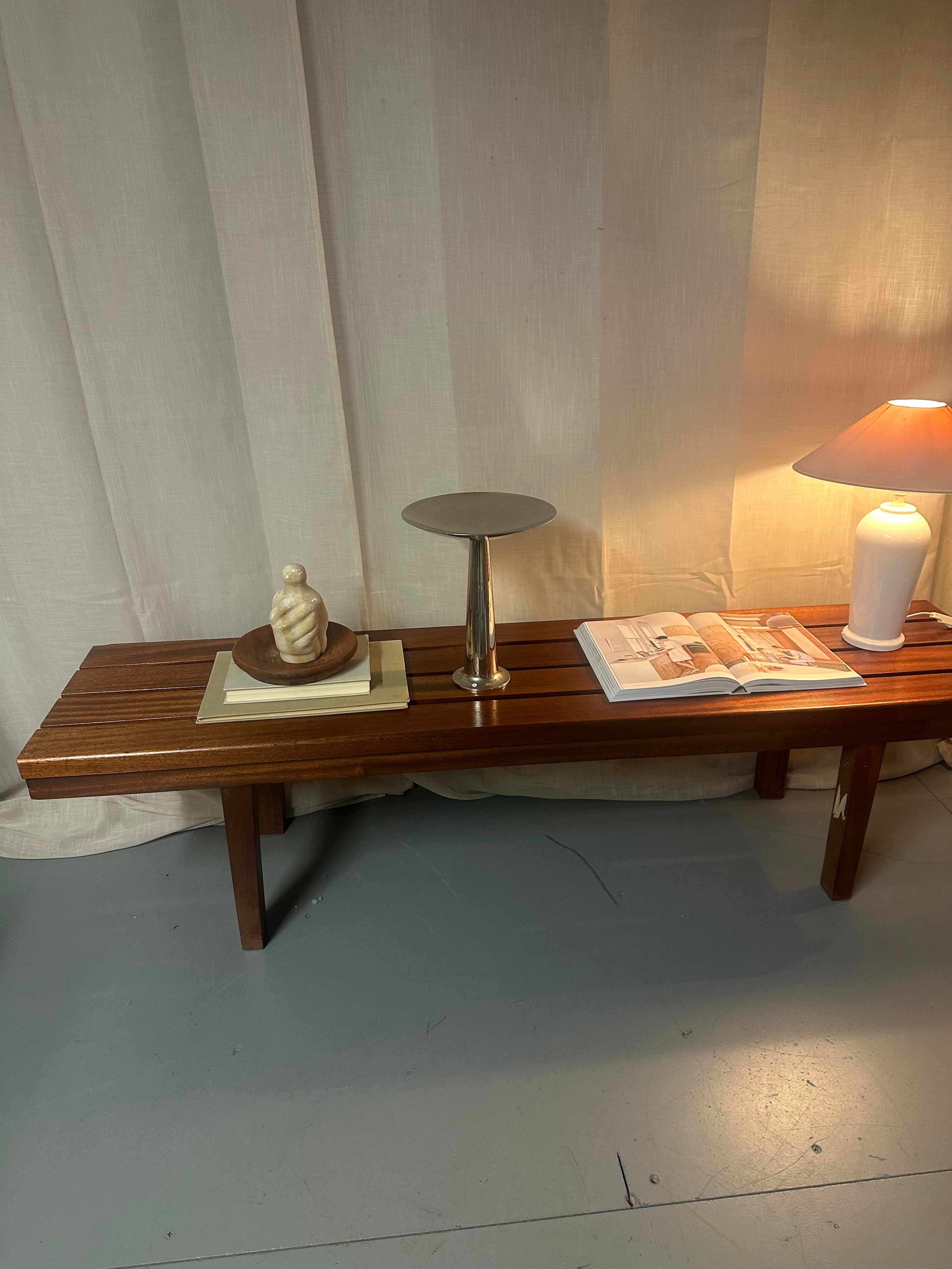 Vintage houten lattenbank