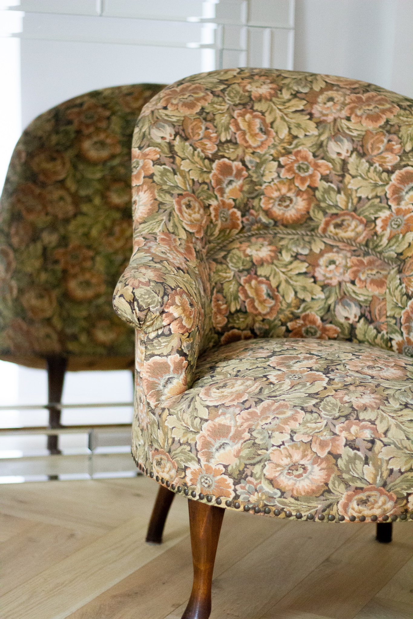 apotheek klassiek instinct Vintage gebloemde fauteuil | Vintage & Co